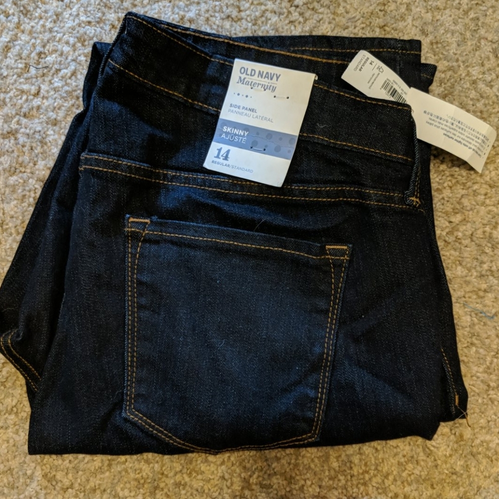 Side panel maternity jeans